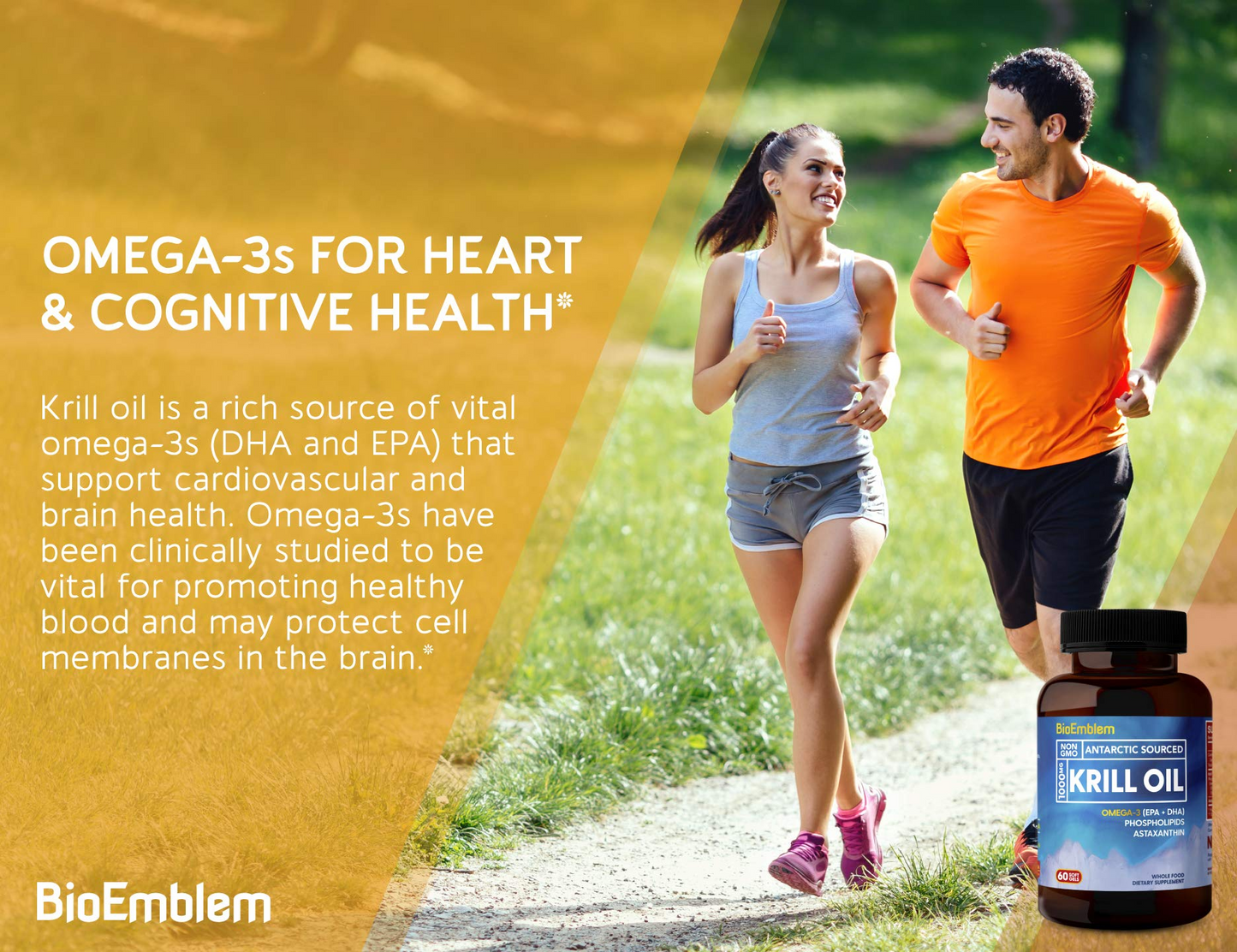 BioEmblem Antarctic Krill Oil Supplement and BioEmblem Turmeric Curcumin with Clinically Studied TurmiPure