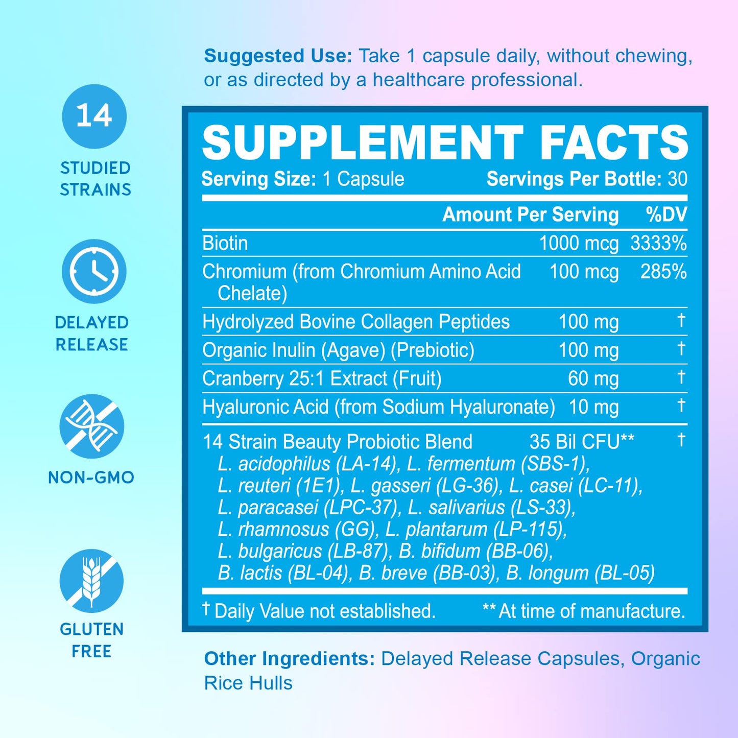 BioEmblem Triple Magnesium Complex Beauty Probiotics for Women