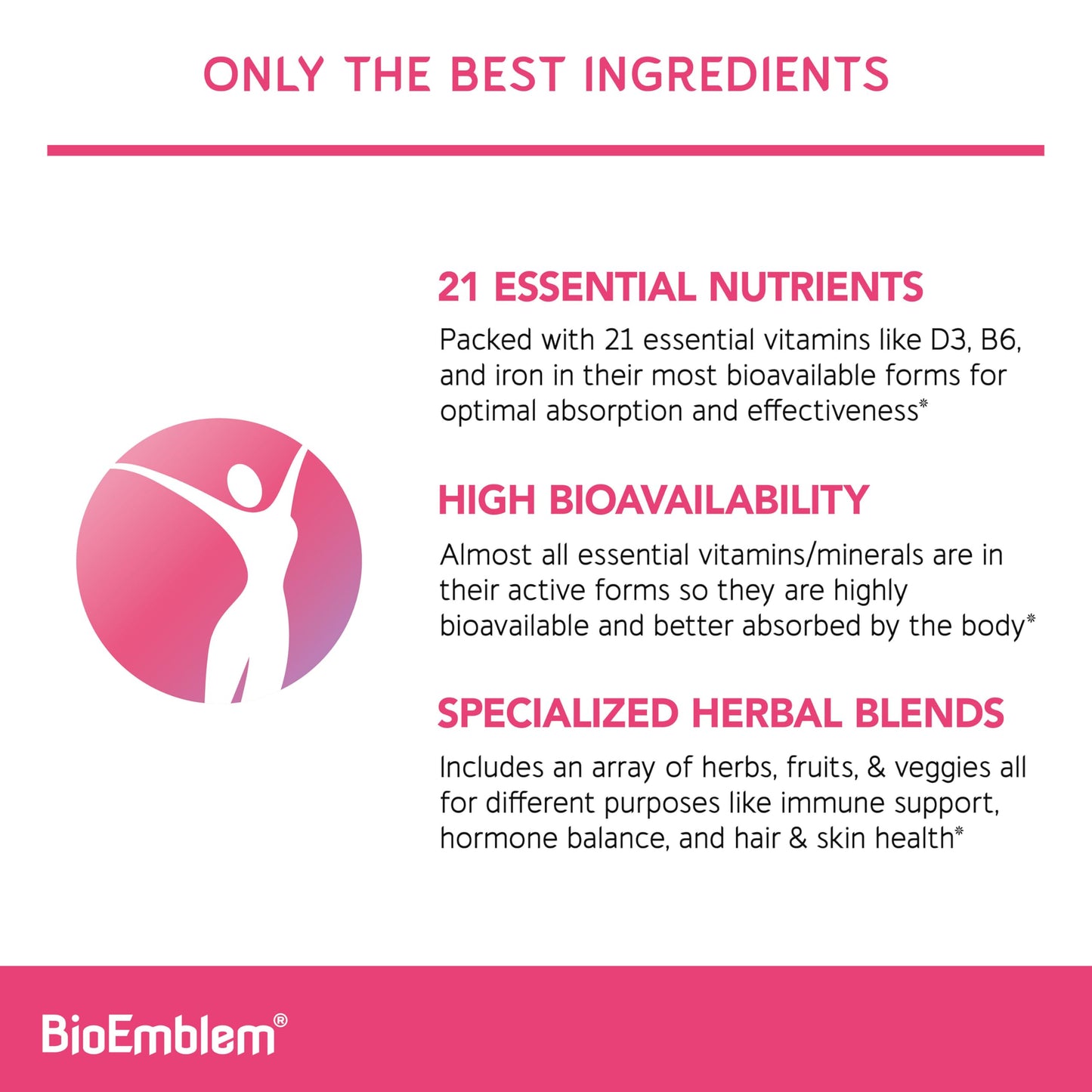 BioEmblem Triple Magnesium Complex and Women's Multivitamin