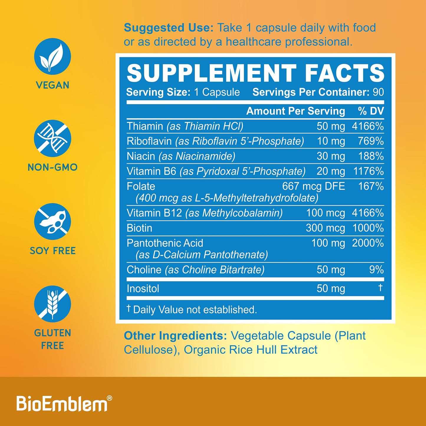BioEmblem Triple Magnesium Complex 180 Capsules and Vitamin B-Complex