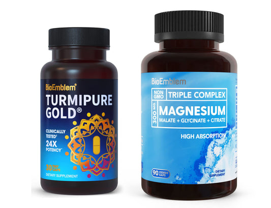 BioEmblem Triple Magnesium Complex and BioEmblem Turmeric Curcumin with Clinically Studied TurmiPure