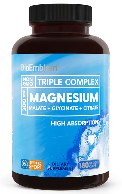 BioEmblem Triple Magnesium Complex & Turmeric Curcumin with Clinically Studied TurmiPure