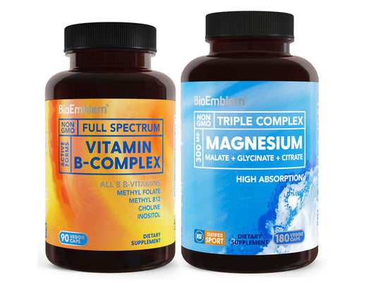 BioEmblem Triple Magnesium Complex 180 Capsules and Vitamin B-Complex