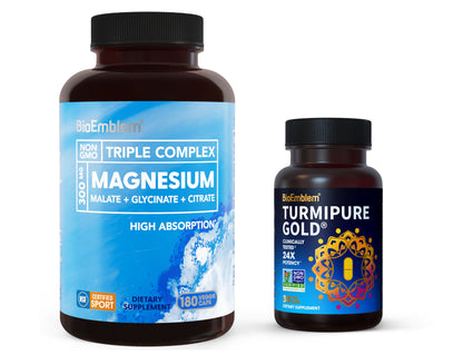 BioEmblem Triple Magnesium Complex & Turmeric Curcumin with Clinically Studied TurmiPure