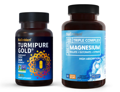 BioEmblem Triple Magnesium Complex and BioEmblem Turmeric Curcumin with Clinically Studied TurmiPure