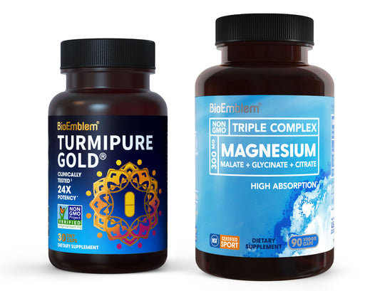 BioEmblem Triple Magnesium Complex and BioEmblem Turmeric Curcumin with Clinically Studied TurmiPure