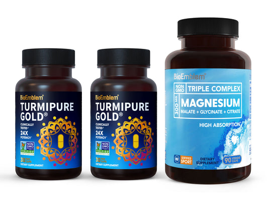 BioEmblem Turmeric Curcumin with Clinically Studied TurmiPure and BioEmblem Triple Magnesium Complex