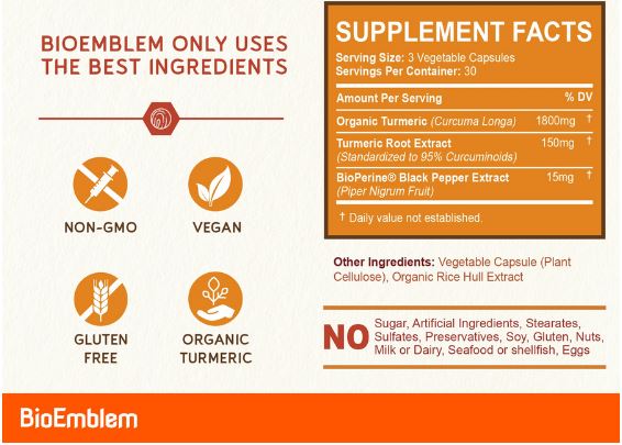Turmeric Curcumin Health Supplement – BioEmblem